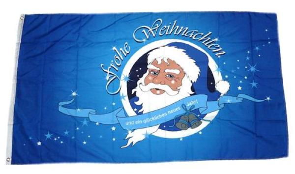 Fahne / Flagge Frohe Weihnachten blau 90 x 150 cm