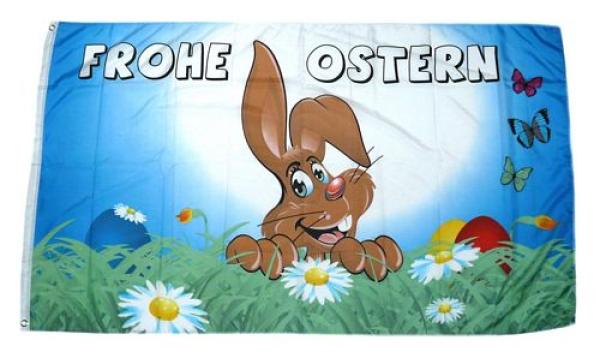 Fahne / Flagge Frohe Ostern Schmetterlinge 90 x 150 cm