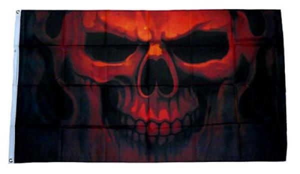 Fahne / Flagge Totenkopf Feuer 90 x 150 cm