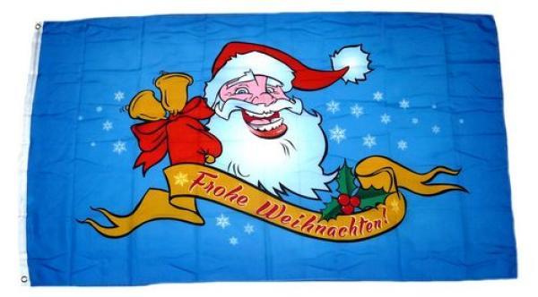 Fahne / Flagge Weihnachten blau 90 x 150 cm