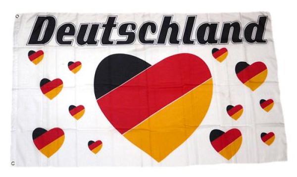 Fahne / Flagge Deutschland Herz 90 x 150 cm