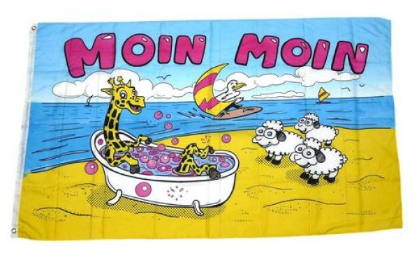 Fahne / Flagge Moin Moin Giraffe 90 x 150 cm