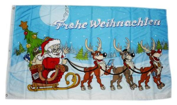 Fahne / Flagge Frohe Weihnachten Santa 90 x 150 cm