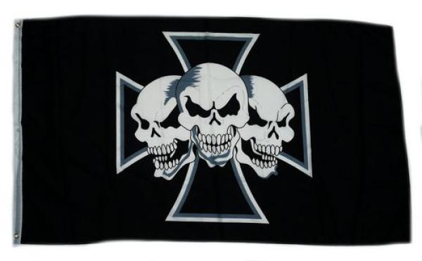 Fahne / Flagge Eisernes Kreuz Totenköpfe 90 x 150 cm