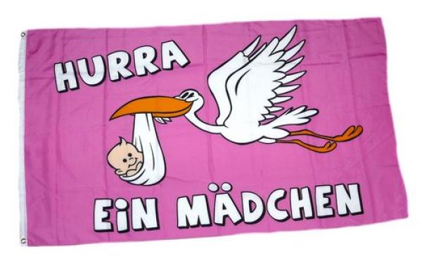 Fahne / Flagge Hurra ein Mädchen! 90 x 150 cm