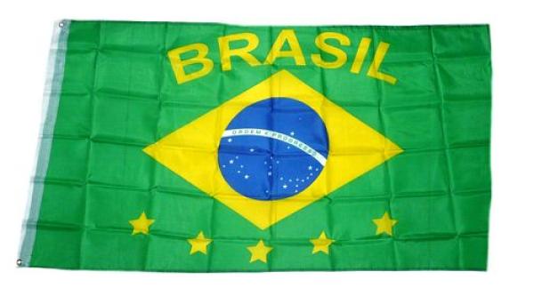 Fahne / Flagge Brasilien Schrift 90 x 150 cm