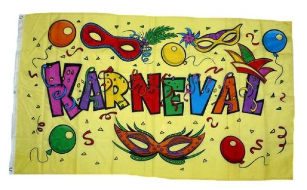 Fahne / Flagge Karneval Fasching Masken 90 x 150 cm