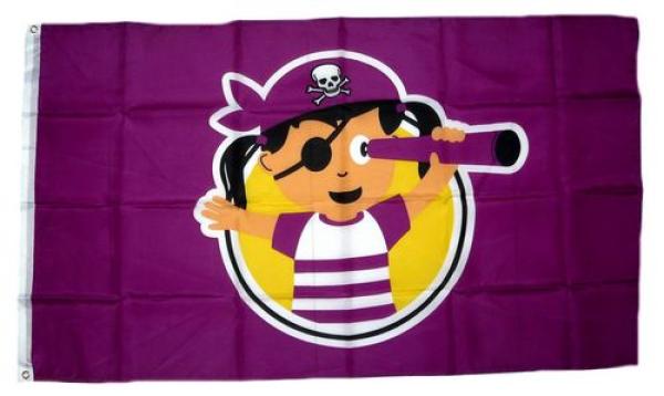 Fahne / Flagge Pirat Girl 90 x 150 cm