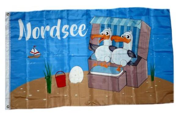 Fahne / Flagge Nordsee Möwen 90 x 150 cm