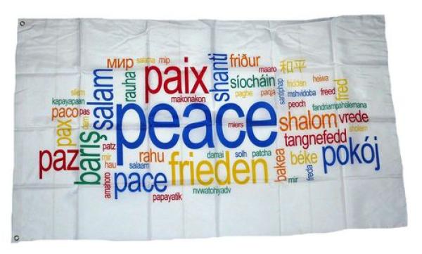 Fahne / Flagge Peace Schriften 90 x 150 cm