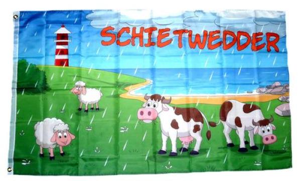 Fahne / Flagge Schietwedder Küste Leuchtturm 90 x 150 cm