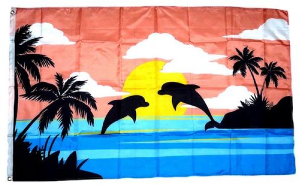 Fahne / Flagge Delfin Silhouette 90 x 150 cm