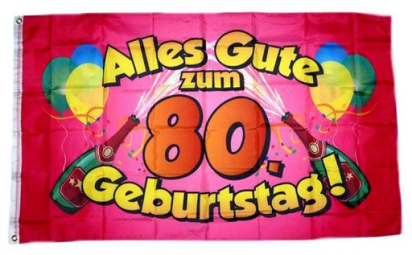 Fahne / Flagge Alles Gute zum 80. Geburtstag 90 x 150 cm