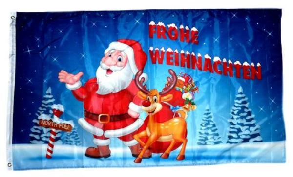 Fahne / Flagge Frohe Weihnachten Nordpol 90 x 150 cm