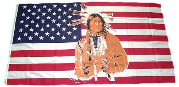 Fahne / Flagge USA - Indianer 90 x 150 cm