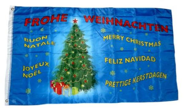 Fahne / Flagge Frohe Weihnachten Tannenbaum 90 x 150 cm