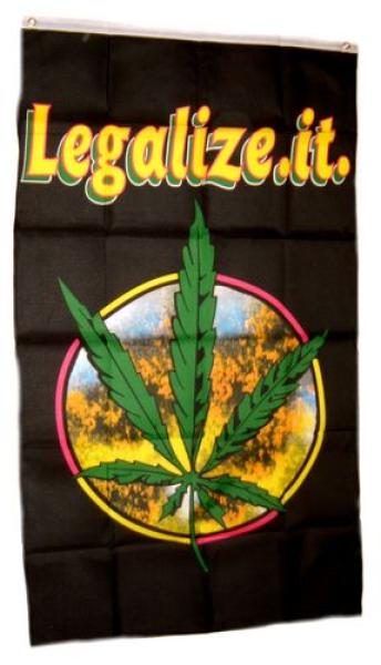 Fahne / Flagge Hanfblatt Legalize it 90 x 150 cm