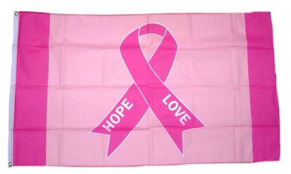 Fahne / Flagge Pink Ribbon Brustkrebs 90 x 150 cm