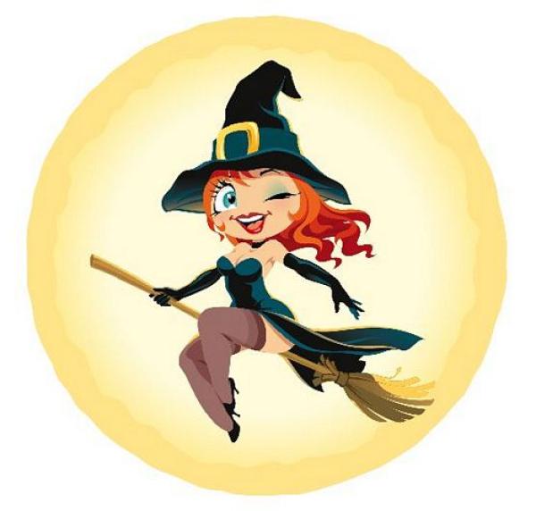 Aufkleber Sticker Halloween Hexe