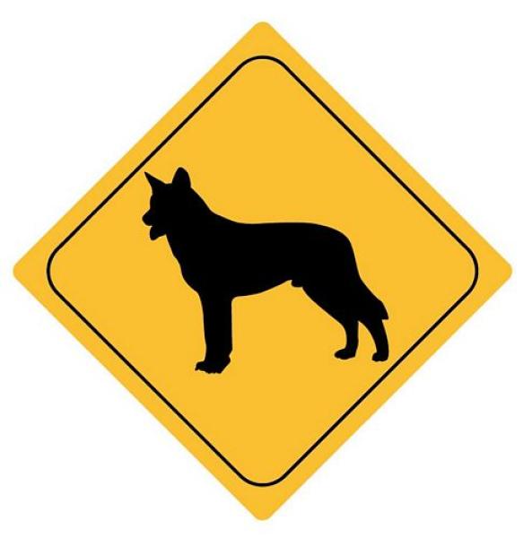 Aufkleber Sticker Achtung Schäferhund