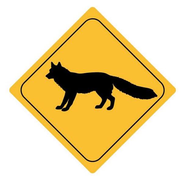 Aufkleber Sticker Achtung Fuchs