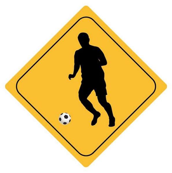 Aufkleber Sticker Achtung Fussball