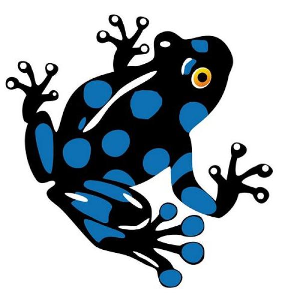 Aufkleber Sticker Frosch schwarz blau