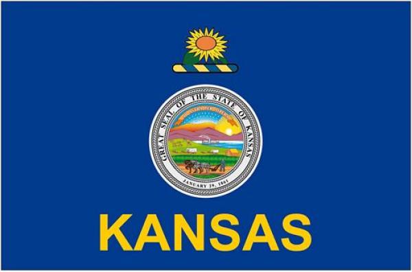 Fahnen Aufkleber Sticker USA - Kansas