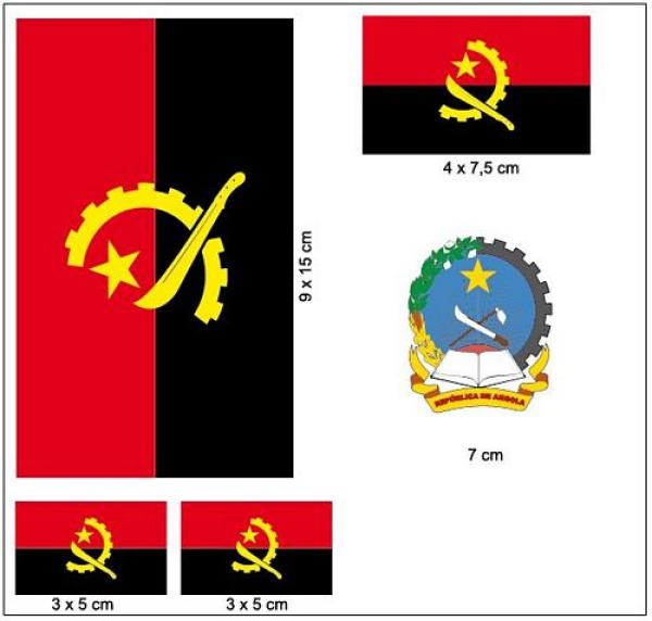 Fahnen Aufkleber Set Angola