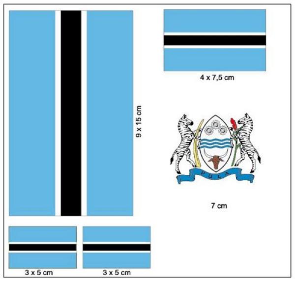 Fahnen Aufkleber Set Botswana