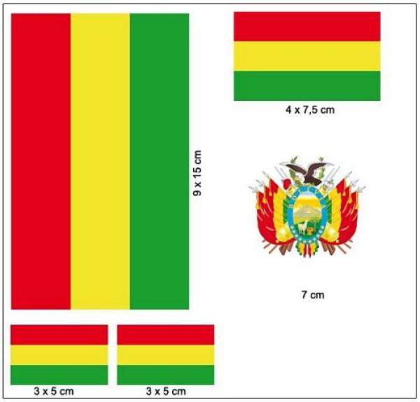 Fahnen Aufkleber Set Bolivien