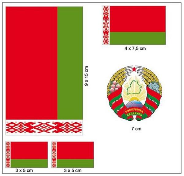 Fahnen Aufkleber Set Weißrussland