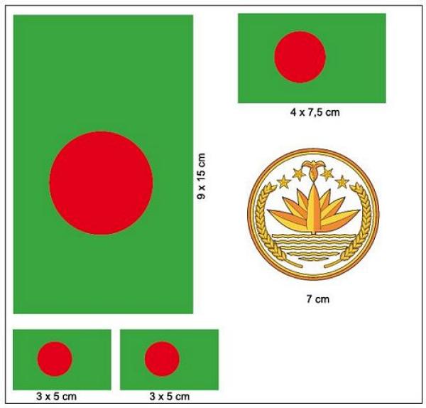 Fahnen Aufkleber Set Bangladesch