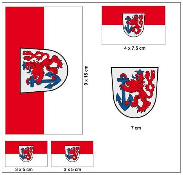 Fahnen Aufkleber Set Düsseldorf