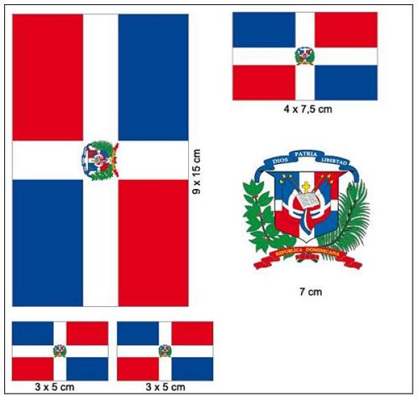 Fahnen Aufkleber Set Dominikanische Republik
