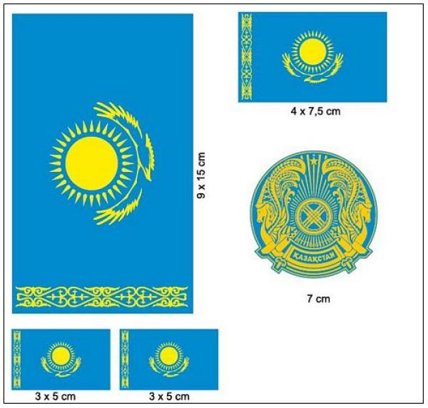 Fahnen Aufkleber Set Kasachstan