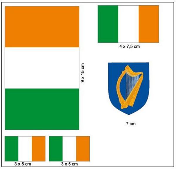 Fahnen Aufkleber Set Irland