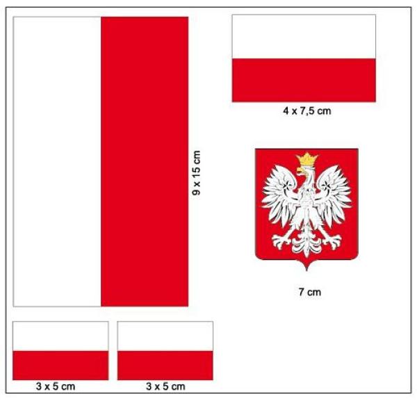 Fahnen Aufkleber Set Polen