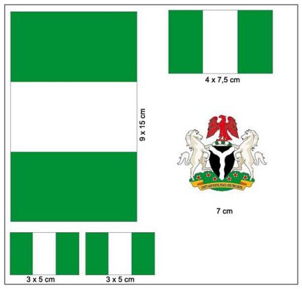 Fahnen Aufkleber Set Nigeria