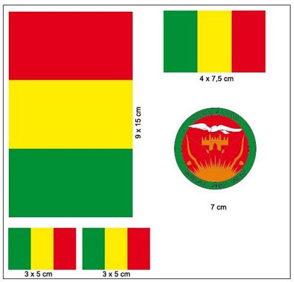 Fahnen Aufkleber Set Mali