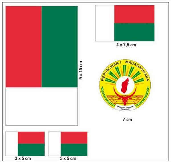 Fahnen Aufkleber Set Madagaskar