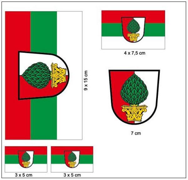 Fahnen Aufkleber Set Augsburg