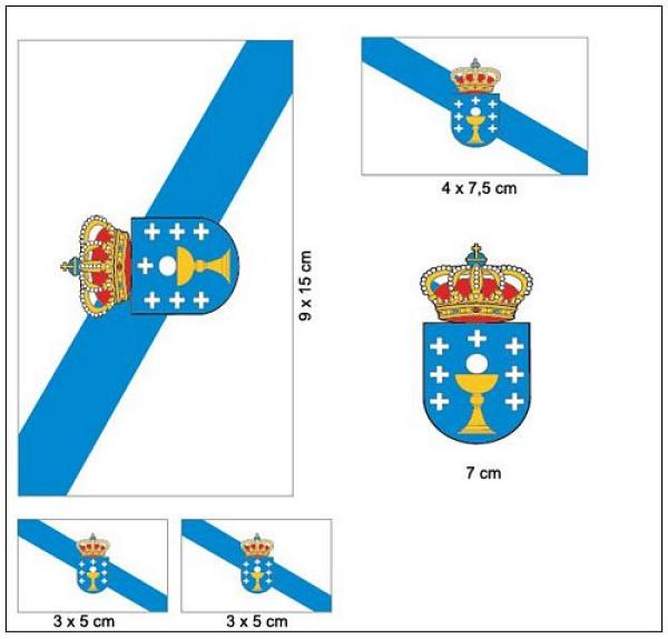 Fahnen Aufkleber Set Spanien - Galizien