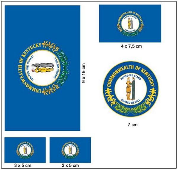 Fahnen Aufkleber Set USA - Kentucky