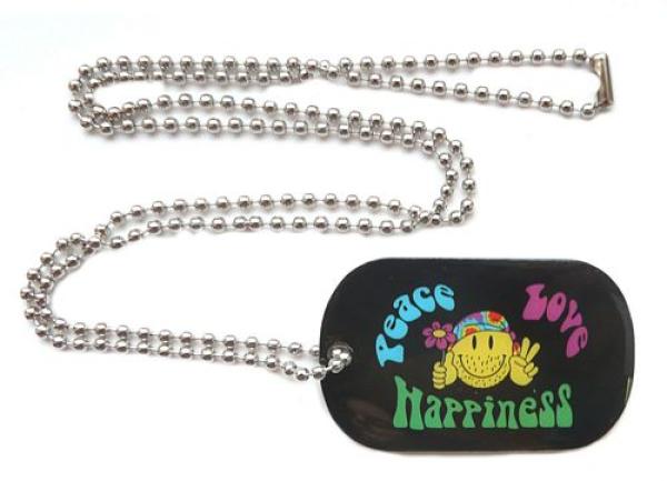 Dog Tag Peace, Love & Happiness