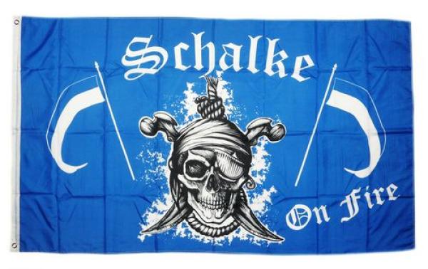 Fahne / Flagge Schalke on Fire blau 90 x 150 cm