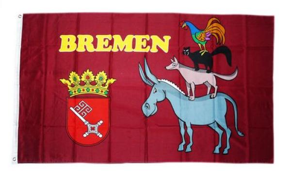 Fahne / Flagge Bremer Stadtmusikanten 90 x 150 cm