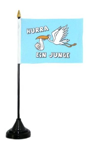 Tischflagge Hurra ein Junge 10 x 15 cm