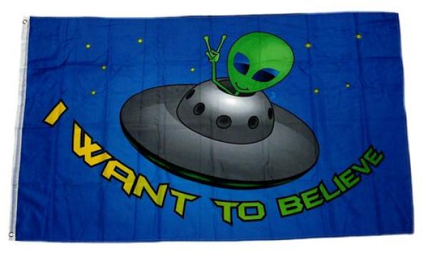 Fahne / Flagge Alien I want to believe 90 x 150 cm