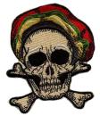 Aufnäher Patch Totenkopf Reggae